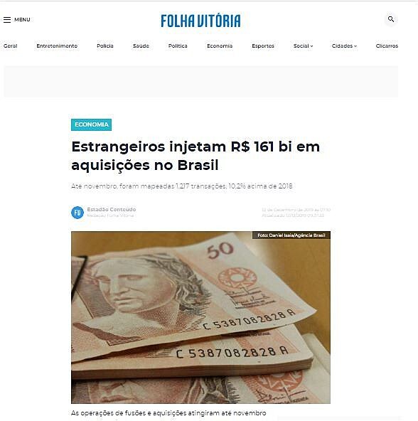 Estrangeiros injetam R$ 161 bi em aquisies no Brasil